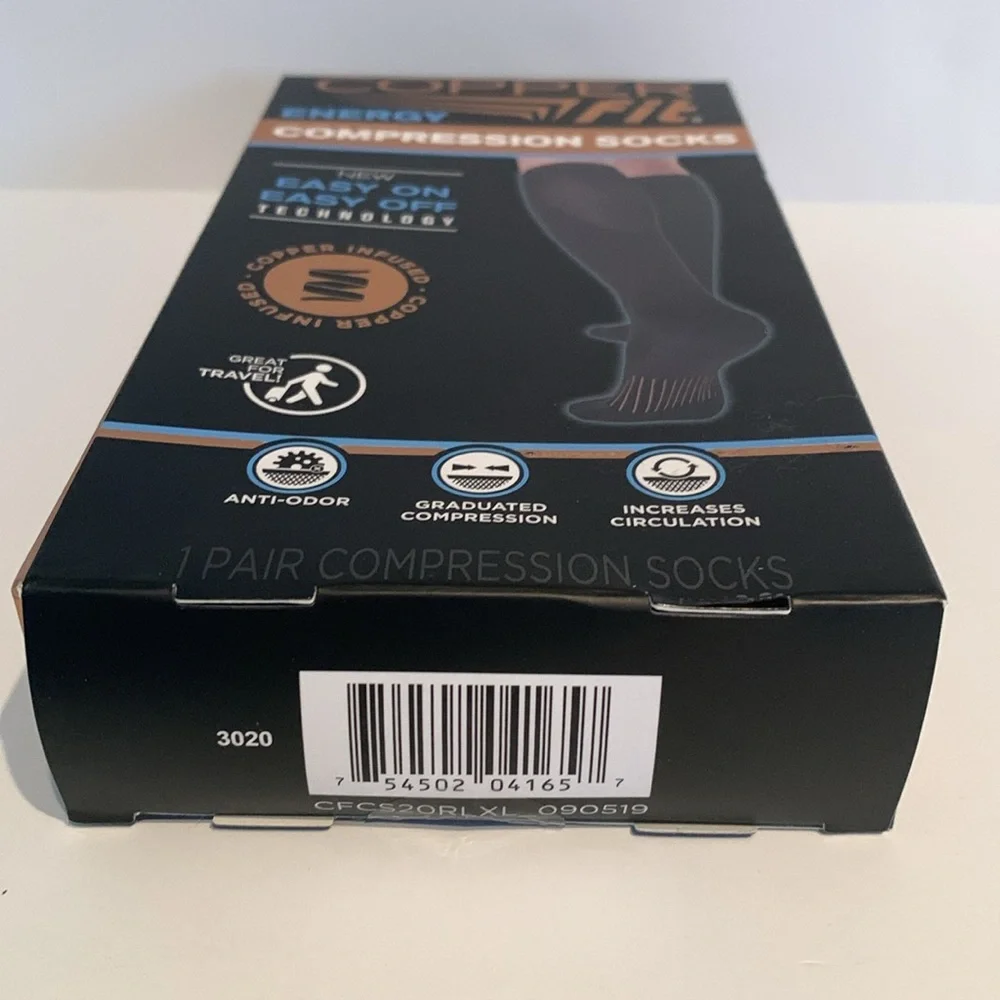 Copper Fit Unisex Energy Compression Socks 1 Pair L/XL